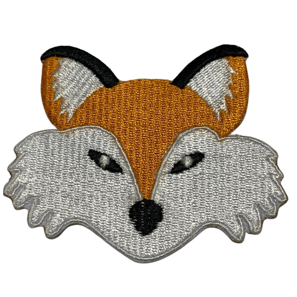 Cute Animal Fox Face Gold and White Art clothing Badge Iron on Sew on Embroidered Patch appliqué