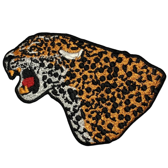 Roaring Cheetah Cute Animal Art Badge Iron on Sew on Embroidered Patch appliqué