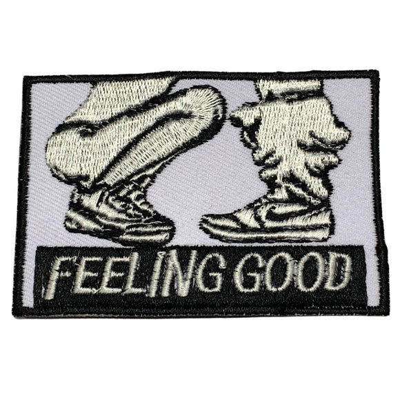 Feeling Good Jeans Jacket Art Badge Iron on Sew on Embroidered Patch appliqué