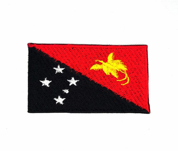 Papua New Guinea National Country Flag Iron Sew on Embroidered Patch - Fun Patches