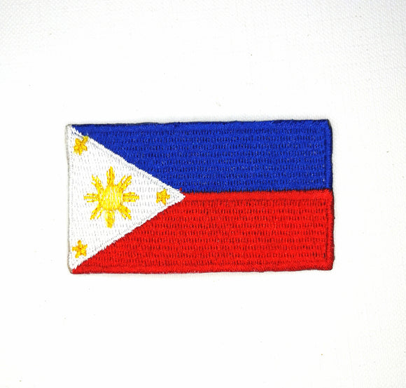 Philippines National Country Flag Iron Sew on Embroidered Patch - Fun Patches
