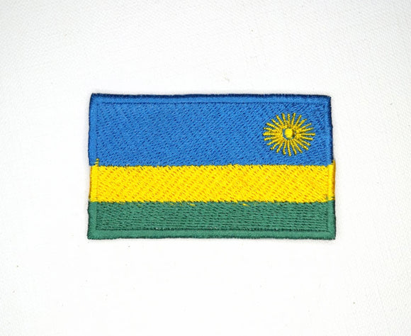Rwanda National Country Flag Iron Sew on Embroidered Patch - Fun Patches