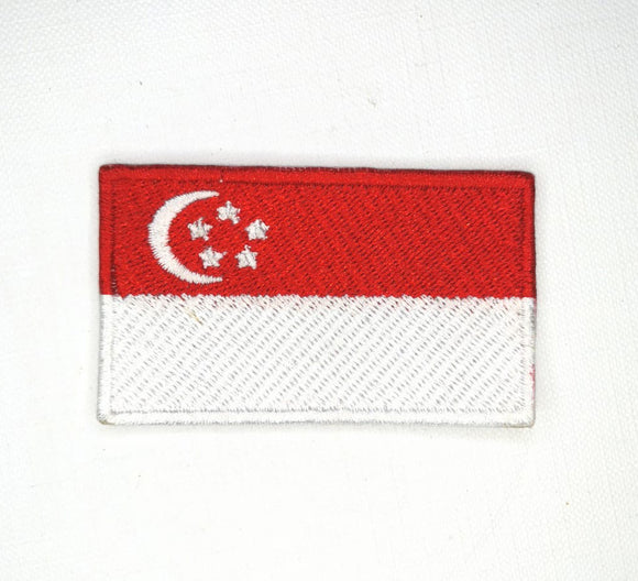 Singapore National Country Flag Iron Sew on Embroidered Patch - Fun Patches