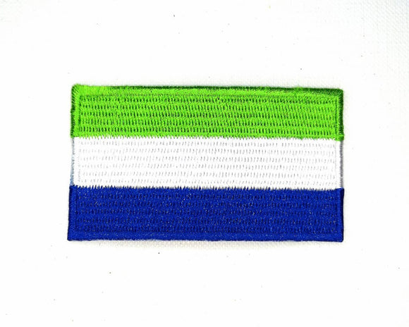 Sierra Leone National Country Flag Iron Sew on Embroidered Patch - Fun Patches