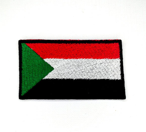 Sudan National Country Flag Iron Sew on Embroidered Patch - Fun Patches