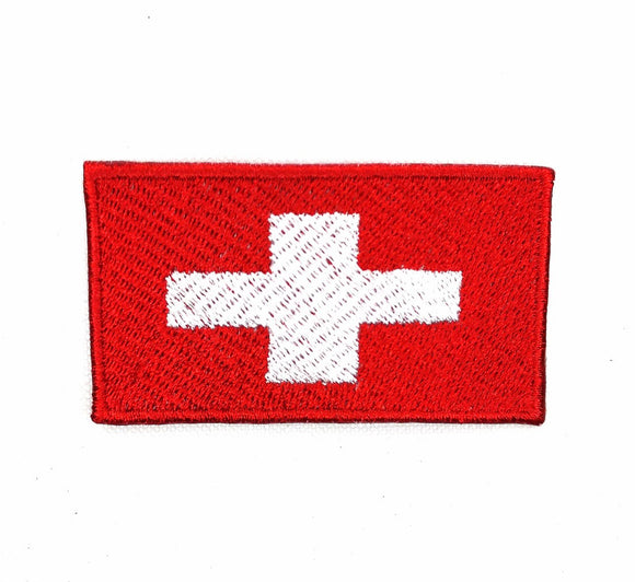 Switzerland National Country Flag Iron Sew on Embroidered Patch - Fun Patches