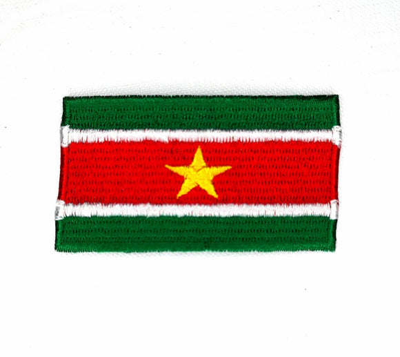 Suriname National Country Flag Iron Sew on Embroidered Patch - Fun Patches