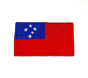 Samoa National Country Flag Iron Sew on Embroidered Patch - Fun Patches