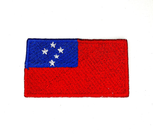 Samoa National Country Flag Iron Sew on Embroidered Patch - Fun Patches
