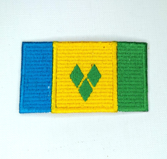 Saint Vincent and The Grenadines National Country Flag Iron Sew on Embroidered Patch - Fun Patches
