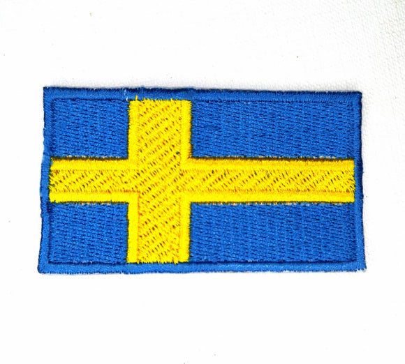 Sweden National Country Flag Iron Sew on Embroidered Patch - Fun Patches