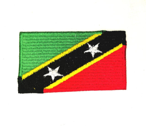 Saint Kitts and Nevis National Country Flag Iron Sew on Embroidered Patch - Fun Patches