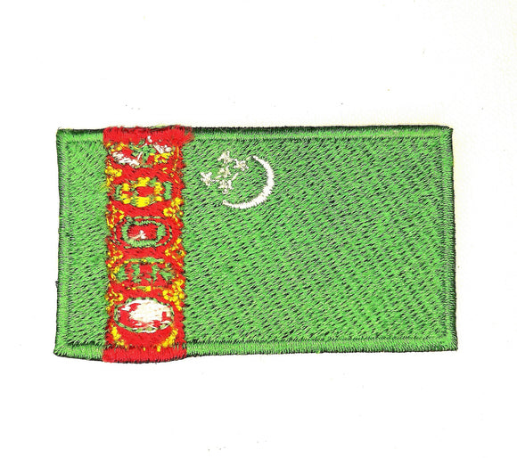 Turkmenistan National Country Flag Iron Sew on Embroidered Patch