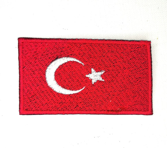 Turkey National Country Flag Iron Sew on Embroidered Patch