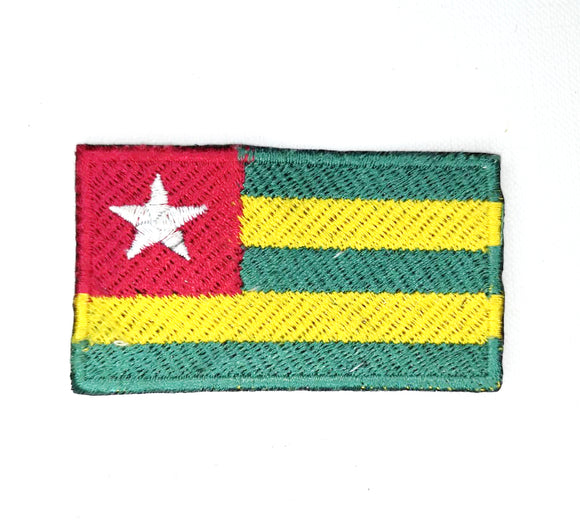 Togo National Country Flag Iron Sew on Embroidered Patch - Fun Patches
