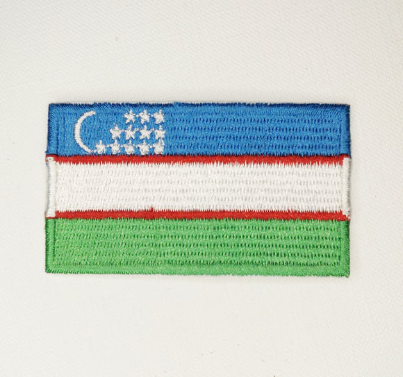 Uzbekistan National Country Flag Iron Sew on Embroidered Patch
