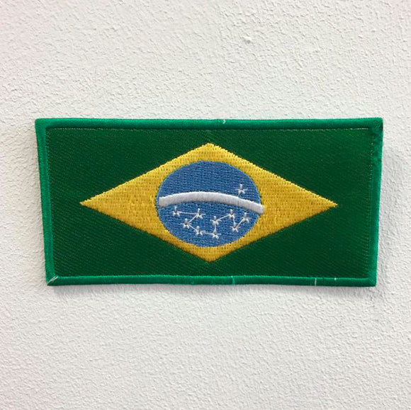 Brazil National Country Flag Iron Sew on Embroidered Patch - Fun Patches