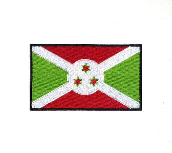 Burundi National Country Flag Iron Sew on Embroidered Patch - Fun Patches