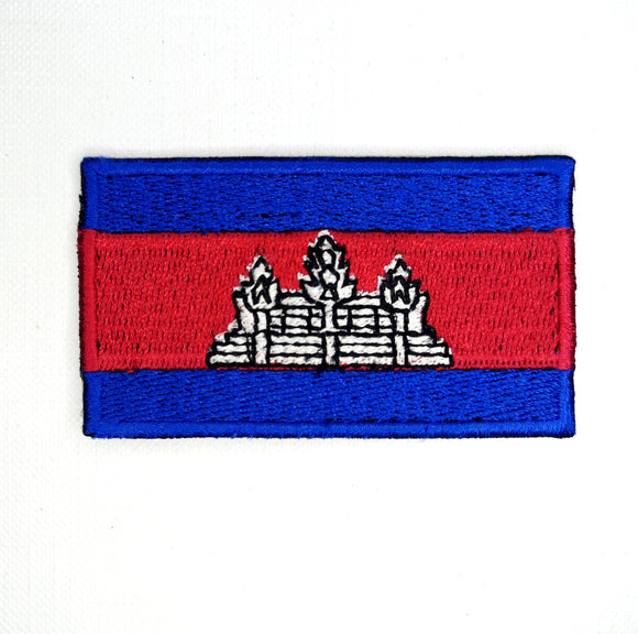 Cambodia National Country Flag Iron Sew on Embroidered Patch - Fun Patches
