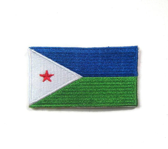 Dsibouti National Country Flag Iron Sew on Embroidered Patch - Fun Patches