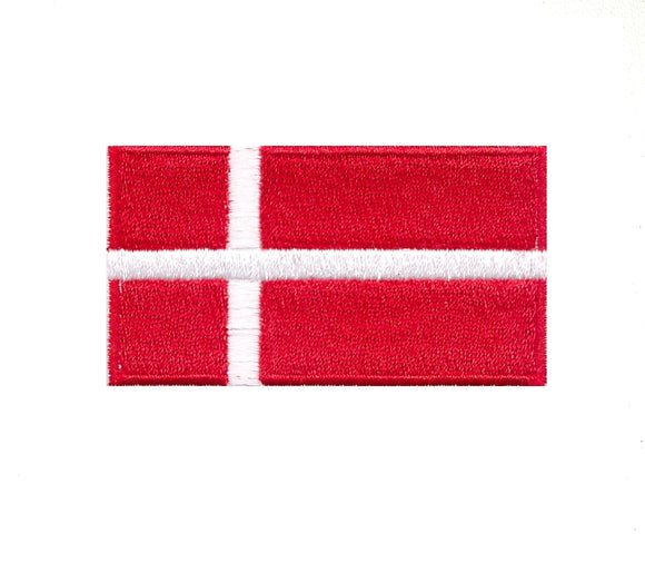 Denmark National Country Flag Iron Sew on Embroidered Patch - Fun Patches