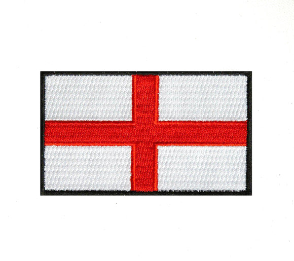 England National Country Flag Black Border Iron Sew on Embroidered Patch - Fun Patches