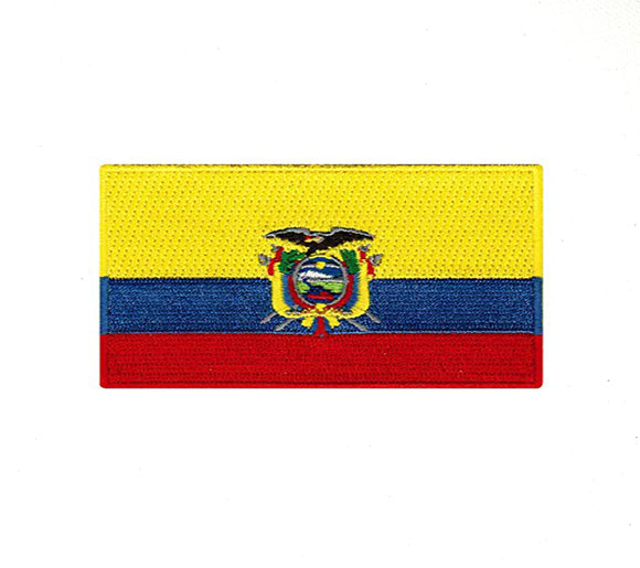 Ecuador National Country Flag Black Border Iron Sew on Embroidered Patch - Fun Patches