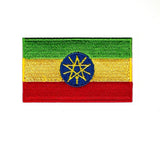 Ethiopia National Country Flag Black Border Iron Sew on Embroidered Patch