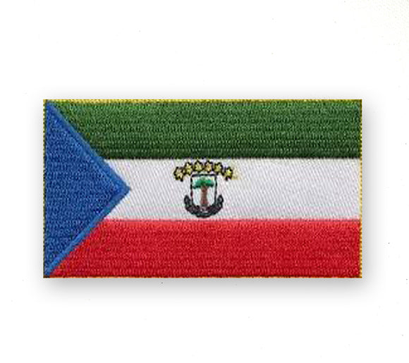 Equatorial Guinea National Country Flag Black Border Iron Sew on Embroidered Patch - Fun Patches