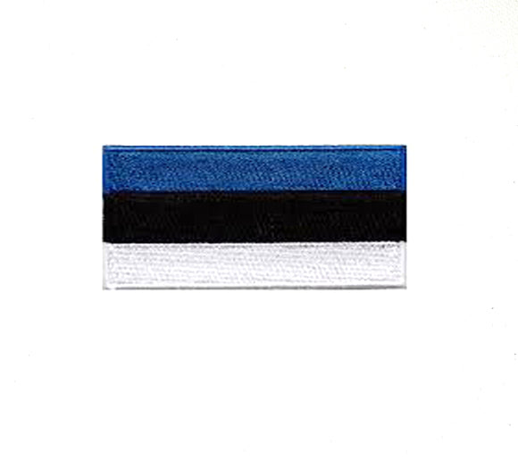 Estonia National Country Flag Black Border Iron Sew on Embroidered Patch - Fun Patches