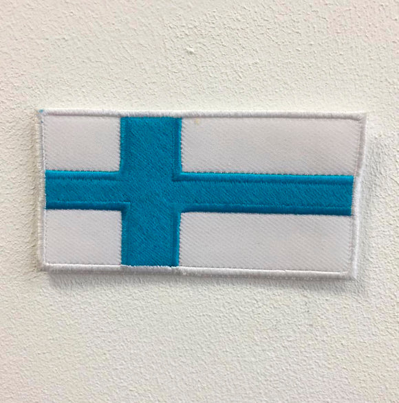 Finland National Country Flag Iron Sew on Embroidered Patch - Fun Patches