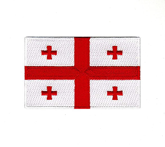 Georgia National Country Flag Iron Sew on Embroidered Patch - Fun Patches
