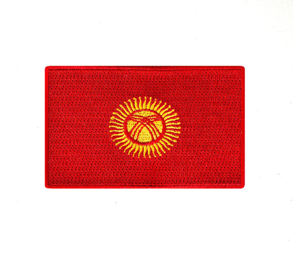 Kyrgyzstan National Country Flag Iron Sew on Embroidered Patch - Fun Patches