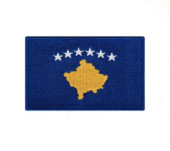 Kosovo National Country Flag Iron Sew on Embroidered Patch - Fun Patches