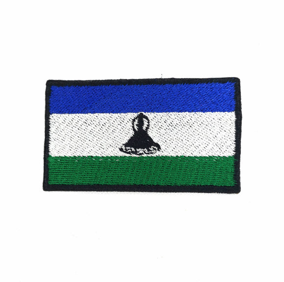 Lesotho National Country Flag Iron Sew on Embroidered Patch - Fun Patches