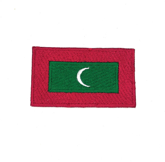 Maldives National Country Flag Iron Sew on Embroidered Patch - Fun Patches