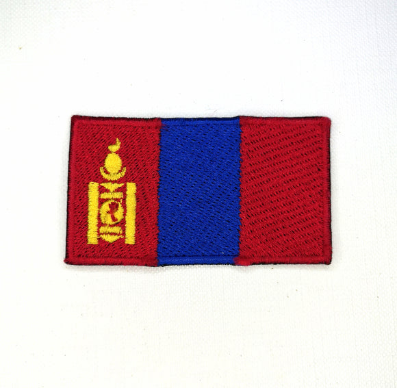 Mongolia National Country Flag Iron Sew on Embroidered Patch - Fun Patches