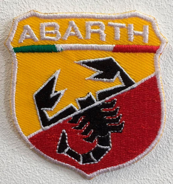 Abarth Racing Cars Art Badge Iron or Sew on Embroidered Patch - Fun Patches