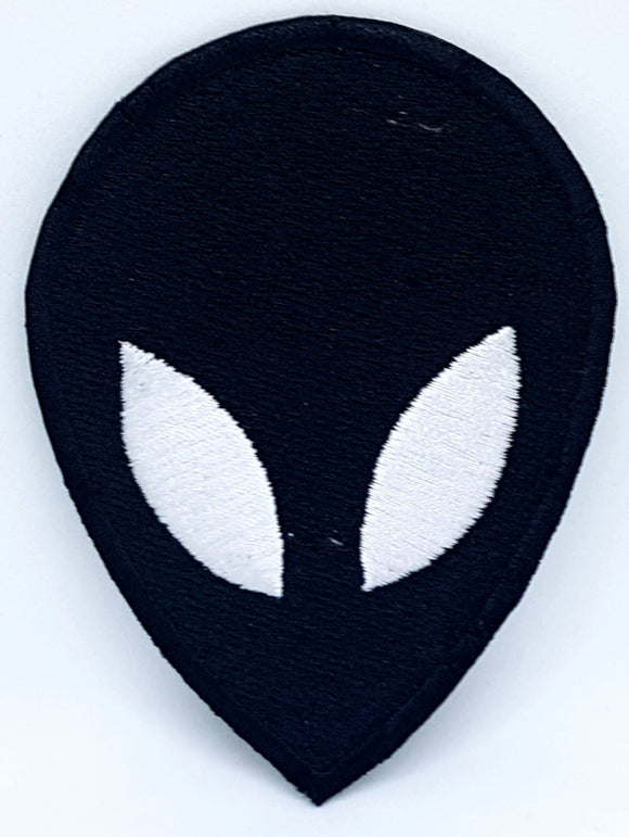 Alien Collection Iron Sew on Embroidered patch - Black ALIEN FACE - Fun Patches