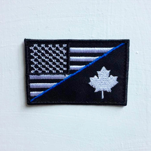 American Canada military flag Badge Iron or sew on Embroidered Patch - Fun Patches