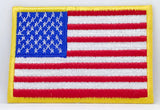 American Flag USA Iron on embroidered patch - Yellow Border - Fun Patches