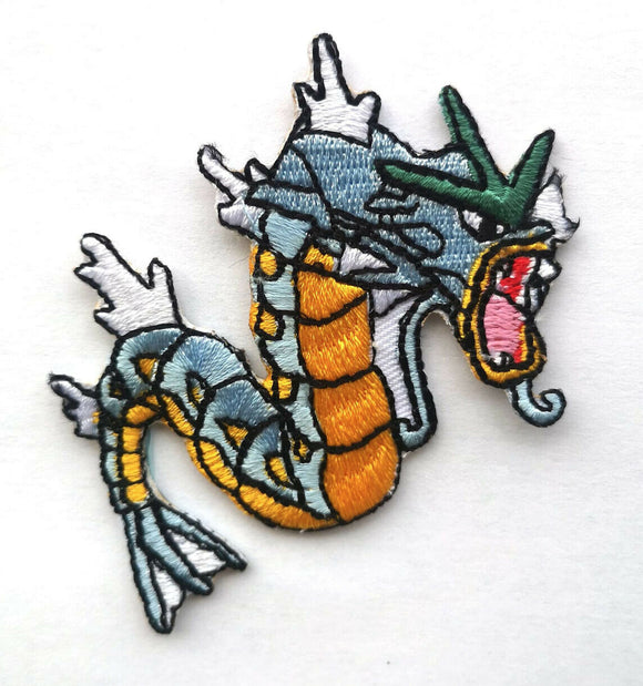 Angry Dragon Blue and orange badge clothing shirt Iron/Sew on Embroidered Patch