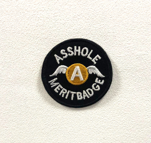 Asshole Meritbadge Badge Clothes Iron on Sew on Embroidered Patch appliqué