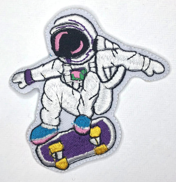 Astrounaut Skateboarding badge clothing jacket shirt Iron on Sew on Embroidered Patch