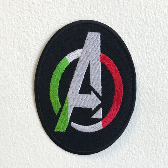 Superheroes Avengers A logo badge Black Sew on Embroidered Patch - Fun Patches
