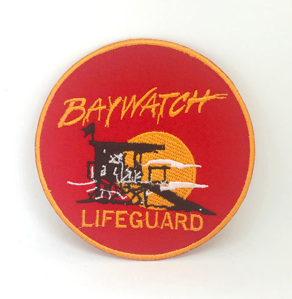 BAYWATCH Swimsuit Lifeguard Logo Iron-On Embroidered Patch - Fun Patches