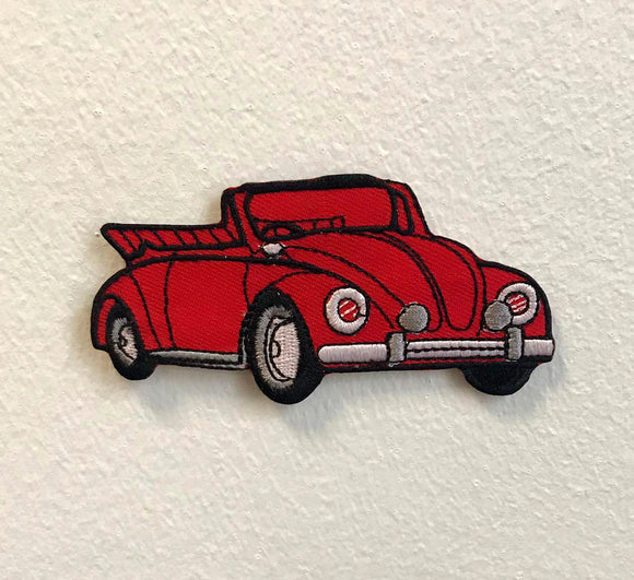 Beetle car Art Badge Iron on Sew on Embroidered Patch - Fun Patches