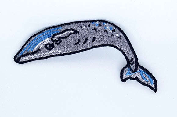 Cute Blue Whale Animal Iron Sew On Embroidered Patch - Fun Patches