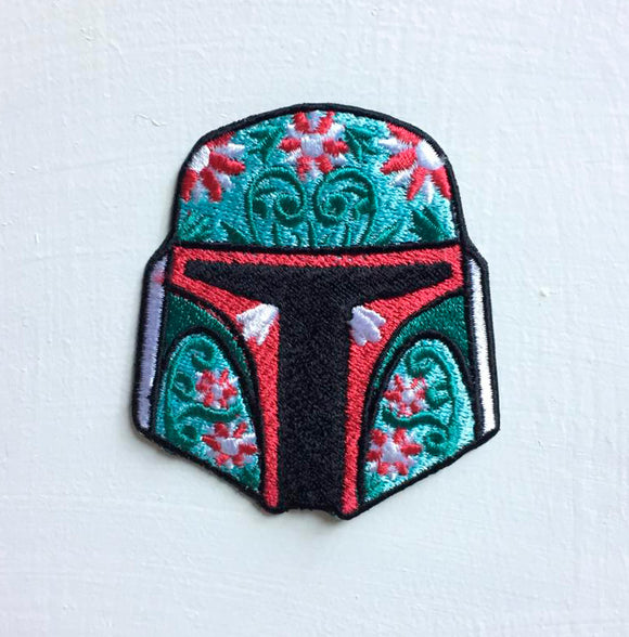 Boba Fett helmet star wars Badge Iron or sew on Embroidered Patch - Fun Patches