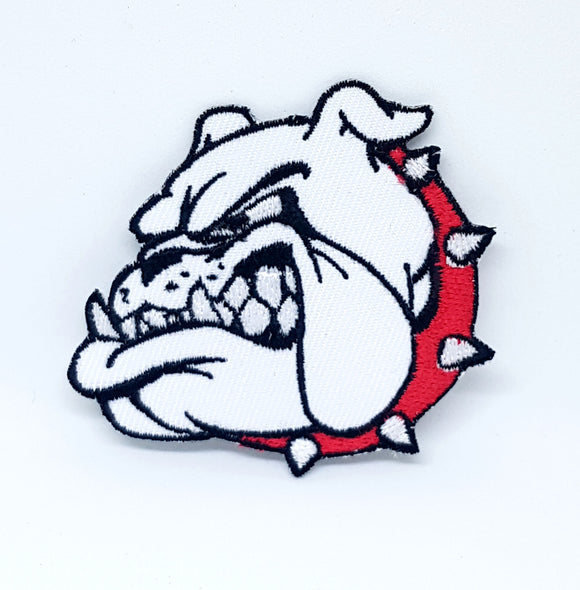 British Bulldog Head Iron Sew On Embroidered Patch - Fun Patches